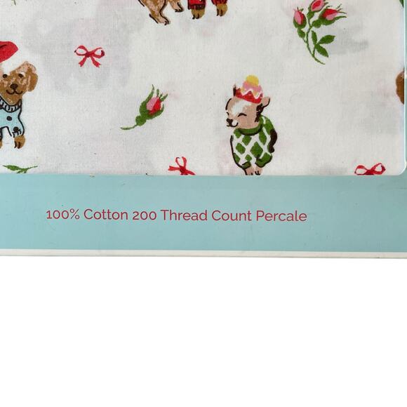 Cath Kidston London Puppy Love Christmas Holiday Standard Pillowcase Set NEW - Picture 5 of 15